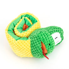 Load image into Gallery viewer, Snake Snuffle Dog Squeaky Toy and Treat Dispenser
