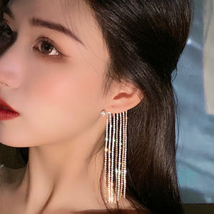 Stocking Gift : Fashionable And Simple Long Tassel Earrings